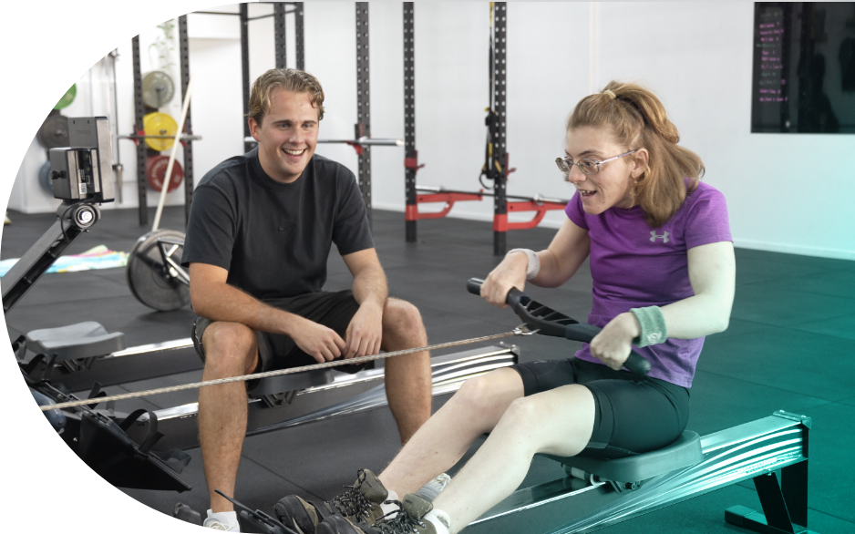 Tarsha, a client with cerebral palsy, receiving Exercise Physiology treatment to manage her condition.