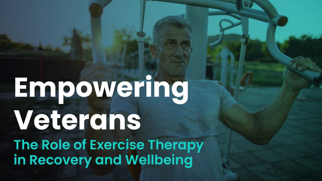 Veteran engaging in exercise therapy at Exercise Therapies, focusing on recovery and wellbeing.